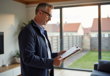 DPE : les échéances pour le diagnostique de performance énergétique à respecter Auditeur énergétique homme dans un salon lumineux