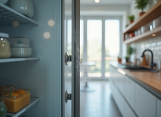 Comment éviter de laisser votre congélateur entrouvert pendant plusieurs heures? Cuisine moderne avec porte de congelateur entrouverte