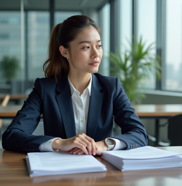 Prêt garanti vs prêt non garanti : différences et comparaison expliquées en détail Jeune femme d'affaires examine des documents de prêt immobilier