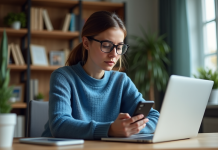 Vie privée sur Internet : sécurité & protection des données personnelles Femme d'âge moyen travaillant dans un bureau à domicile