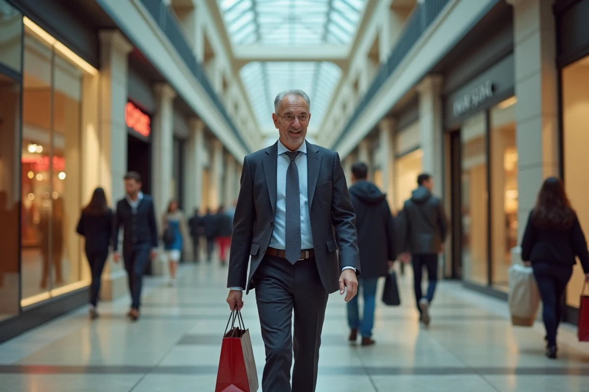 Homme d affaires marchant dans le centre commercial Montparnasse