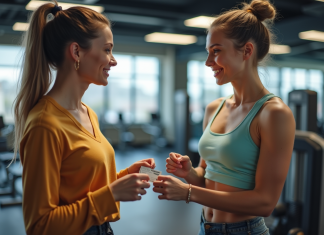 Les avantages du parrainage chez Basic Fit : une analyse détaillée Deux jeunes souriants à la salle de sport avec carte d'adhesion