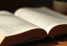 Livre de droit ouvert avec page surlignée en lumière naturelle