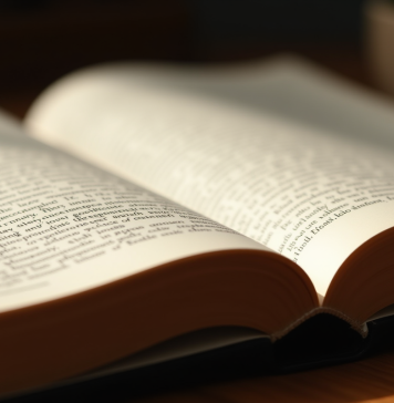 Livre de droit ouvert avec page surlignée en lumière naturelle