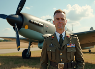 Comment la Royal Air Force a soutenu la France durant la guerre Pilotes de la Royal Air Force devant un avion WWII en plein air